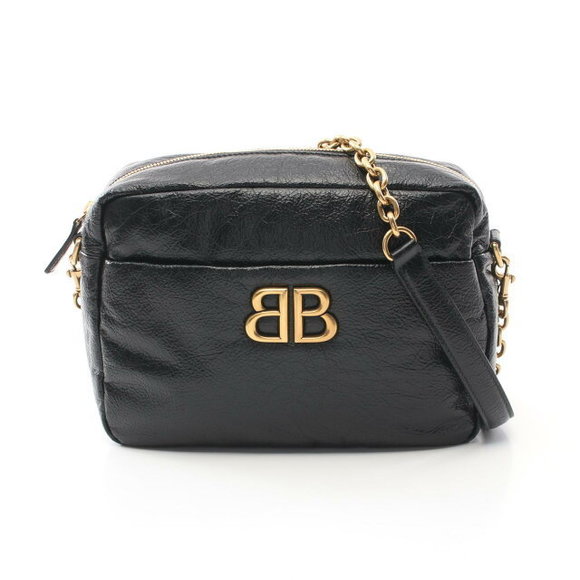 Balenciaga Monaco Camera Bag Shoulder Bag Leather Black - Picture 1 of 5